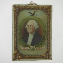 Antique Tin Litho Print George Washington Portrait Hanging Art CD Kenny ... - £70.78 GBP