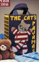 Plastic Canvas Cats Window Pajama Bag Catchall Basket Letter Holder Pattern - $9.99