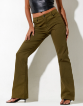 Motel Rocks Jopan Pantaloni IN Twill Scuro Oliva (mr36) - £13.91 GBP