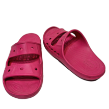 Crocs Iconic Comfort Unisex Slides Sandals Flats Women 11 Men 9 Hot Pink - £16.91 GBP