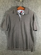 Tommy Hilfiger Men&#39;s Polo Shirt Size Large Gray Short Sleeve Collared Co... - £9.53 GBP