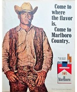 MARLBORO MAN - Marlboro Country - Cowboy-Western - 1971 Vintage Print Ad - $220.27 MXN