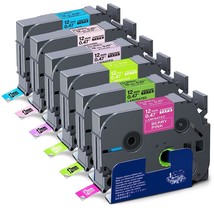 6-Pack Compatible Label Maker Tape Replacement For Brother P Touch Label... - £29.84 GBP