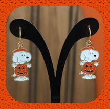 Great Pumpkin  Charlie Brown SNOOPY Peanuts Halloween Earrings - £6.41 GBP