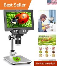 7" LCD Digital Microscope 1200X Maginfication 1080P Coin Microscope with... - $129.77
