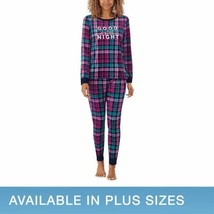 Jane and Bleecker Pajamas Womens 3X Fleece Blue Purple Plaid Cozy Good Night NWT - £18.72 GBP