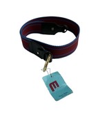 Martina Mori La Martina Belt Canvas Leather Bordeux Burgundy Blue Stripe... - $23.12