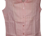 Wash N Wear Vintage Sleeveless Tank Pink Button Down Shirt Top - £23.53 GBP