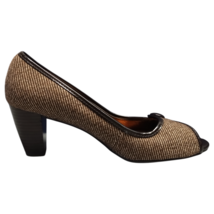 Naturalizer Lightner Pump Heels Womens US Size 8M Brown Striped Peep Toe... - $456.47 MXN