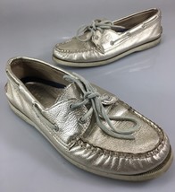Sperry Top-Sider 8 M Gold Metallic Leather 2 Eye Boat Deck Shoes 9294455 - £23.50 GBP