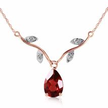 Galaxy Gold GG 14k Rose Gold 18&quot; Drop Necklace with Genuine Diamonds and Pear-sh - £371.63 GBP