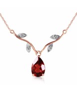 Galaxy Gold GG 14k Rose Gold 18&quot; Drop Necklace with Genuine Diamonds and... - $465.99