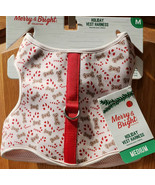 DOG Holiday Vest Harness Christmas Candy Canes and Dog Bones - $11.85