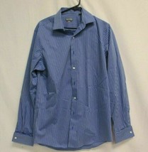 Kenneth Cole Reaction Slim Fit Button Front Men&#39;s Shirt Striped Long Sle... - $23.83