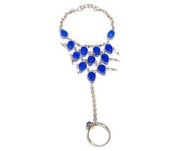 Mia Jewel Shop Teardrop Cat&#39;s Eye Multi Glass Beaded Silver Metal Chain Link Har - $15.83