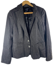 Banana Republic Wool Cashmere Blazer 8 Charcoal Gray Pinstripe Womens Ca... - $37.09