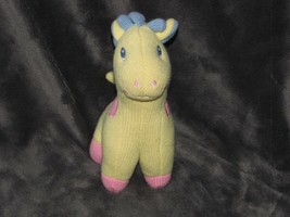 Carters Pink Blue Yellow Giraffe Horse Spots Rattle Pony Knit Vintage Baby Toy - £31.06 GBP