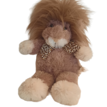 Animal Adventure Lion Plush Stuffed Animal toy leopard bow ribbon 2005 brown tan - $22.00