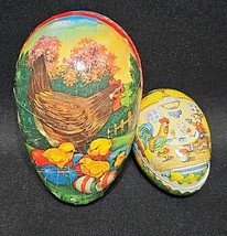 Vintage Paper Mache Nesting Easter Eggs Set of 2 Made in Western Germany - $20.38