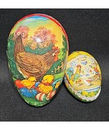 Vintage Paper Mache Nesting Easter Eggs Set of 2 Made in Western Germany - $27.93 CAD