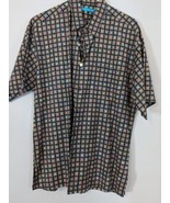 Tori Richard Men&#39;s Gray Multi Color Square Hawaiian Shirt Size M - $49.31 CAD