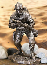 Ebros Military Marine Infantry Soldier with Rifle Taking Ground Statue 9... - $83.99