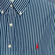 Ralph Laren Mens Navy Striped Long Sleeve Button Down Shirt Size Xl - £20.71 GBP