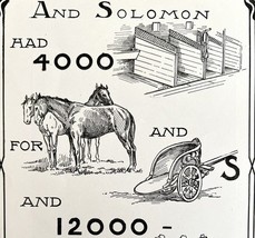 1901 Bible Passage Chronicles 9:25 Victorian Word Symbol Puzzle Religiou... - $19.99