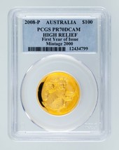 2008-P Australia Gold High-Relief Koala Graded by PCGS as PR-70 DCAM $100 - £3,504.43 GBP