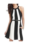 NEW XOXO Black and Beige Striped Cut-out Back Dress Size Juniors 5/6/S - $26.18