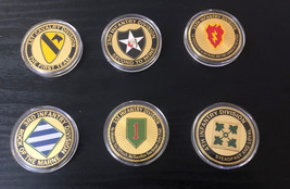 U.S. ARMY Infantry Division 1st 2nd 3rd 4th 25th 1st Cav Challenge Coin LOT of - £66.17 GBP