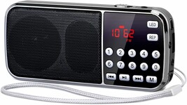 Prunus J-189 Bluetooth Am Fm Radio, Small Portable Radio - Dual Speaker,... - $37.92