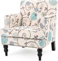 White/Blue Christopher Knight Home Harrison Fabric Tufted Club Chair. - £211.38 GBP