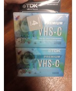 4x TDK VHS-C 30 Minute Premium High Grade Blank Tape - New Sealed - $370.97 MXN