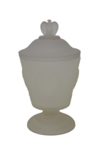 Fenton Satin Glass 1976 Disciples of Democracy Footed Embossed Compote - £28.06 GBP