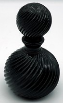 Black Amethyst Glass Perfume Bottle Spiral Ribbed Design ~ Video - $24.99