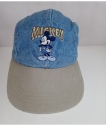 Vintage Disney Mickey Unlimited Denim Embroidered 100% Cotton Baseball Cap - $14.84
