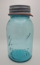 Blue Ball Perfect Mason Glass Quart Canning Jar With Porcelain Lined Zinc Cap - £15.64 GBP