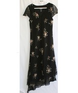 POSITIVE ATTITUDE SIZE 14 BLACK PINK BEIGE FLORAL LONG DRESS #8253 - $13.49