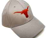 UNIVERSITY OF TEXAS LONGHORNS LOGO SOLID GREY CURVED BILL ADJUSTABLE HAT... - £15.65 GBP