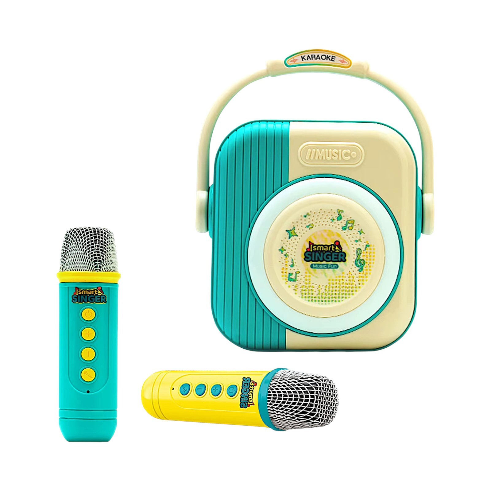 Smart Singer Karaoke Machine 2 Microphones Wireless BT Speaker Home Party Set Item image 3