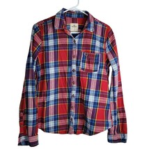 Hollister Button Up Multicolored Plaid Shirt Womens Large - £13.78 GBP