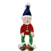 Vintage 1994 The Petting Zoo Plush Christmas Boy Elf Stuffed Doll Lovey 17&quot; - $14.83