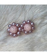 Vintage floral beaded clip on earrings made in Japan - £7.73 GBP