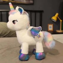 Rainbow Pegasus Unicorn Plush Toy Pony Doll Sleeping Pillow Children Gift - £6.22 GBP+