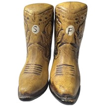 Cowboy Boots Salt &amp; Pepper Shakers 3” Vintage 70s 3” Country Wild Western - $9.00