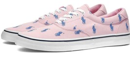 Ralph Lauren Thorton Embroidered Blue Polo Horse Pink Canvas Shoes Mn&#39;s ... - $59.99