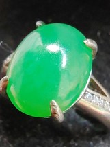 Icy Ice Green 100% Natural Burma Jadeite Jade Ring # Type A Jadeite # - £543.56 GBP