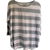 Calvin Klein Performance Bold Striped Long-Sleeve Top XL Gray &amp; White New - $15.29