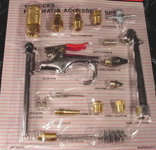 18pc AIR ACCESSORY KIT with BLOW GUN Tire Gauge and Chuck Wire Brush Cou... - $14.99